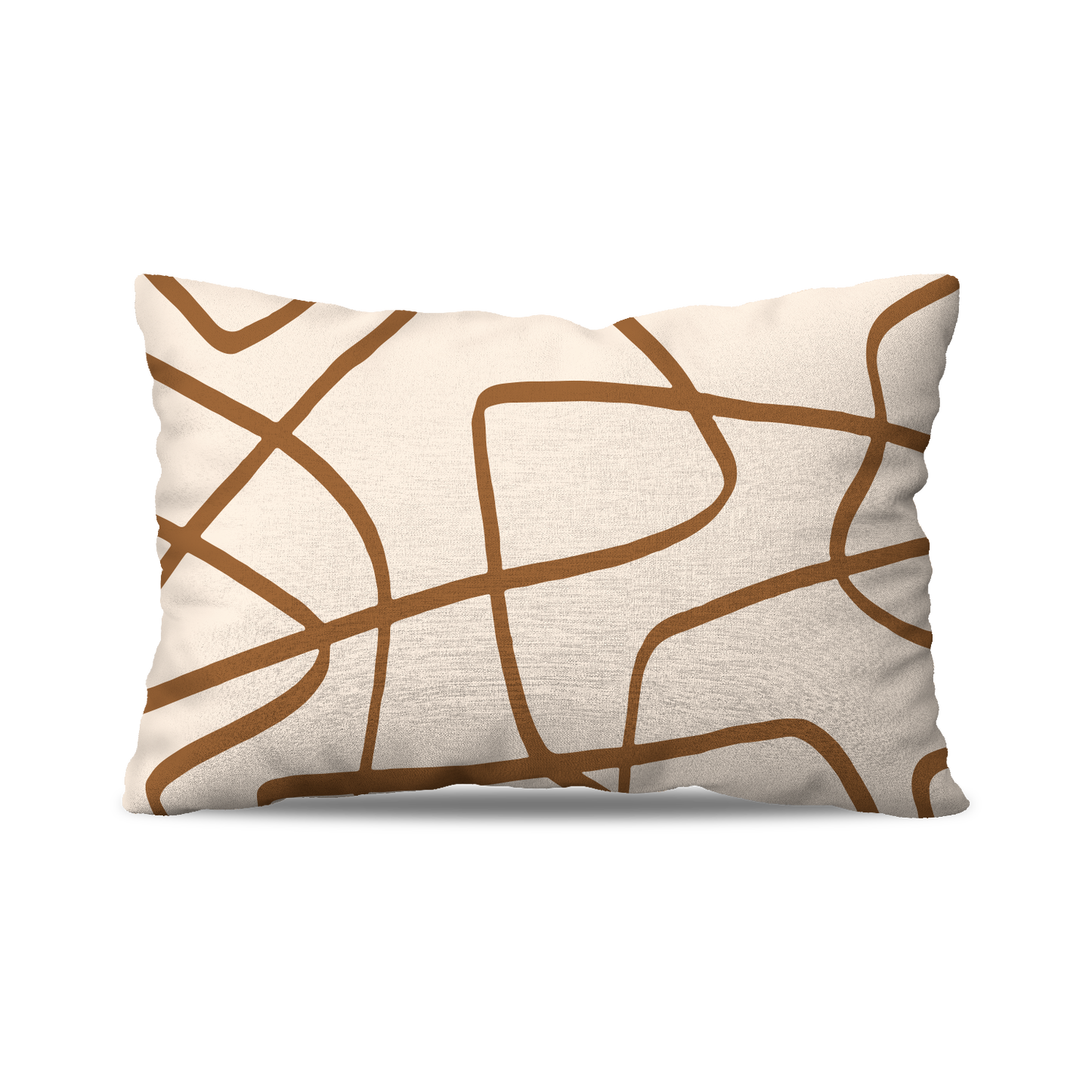 Coussin Rectangle | Collection Muted Tones | Lignes Libres Marrons