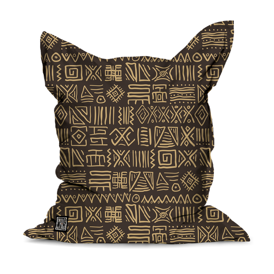 Pouf Géant | Collection African Ethnic | Bogolan Bicolore
