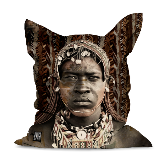Pouf Géant | Collection African Ethnic | Homme Tribal Kenyan