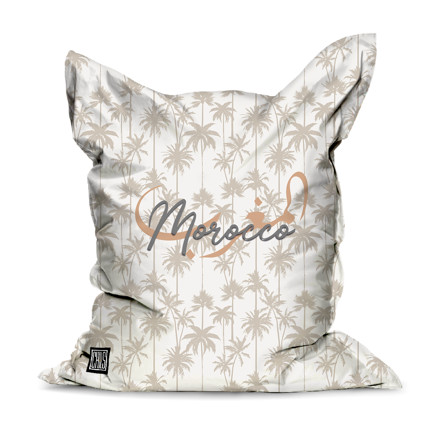 Pouf Géant | Collection Muted Tones | Palmiers Beige – Maroc / Morocco / المغرب