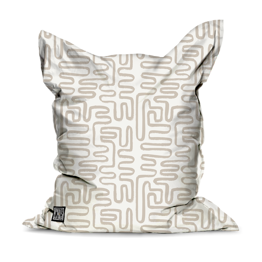 Pouf Géant | Collection Muted Tones | Lignes Abstraites