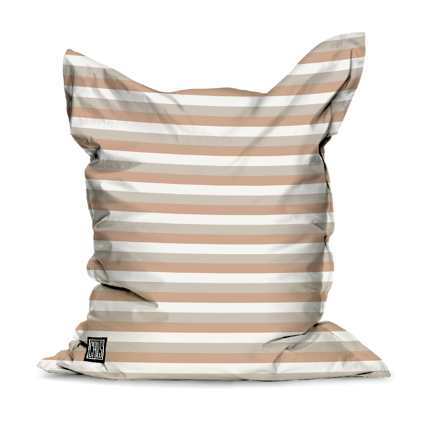 Pouf Géant | Collection Muted Tones | Lignes Verticales Terracotta