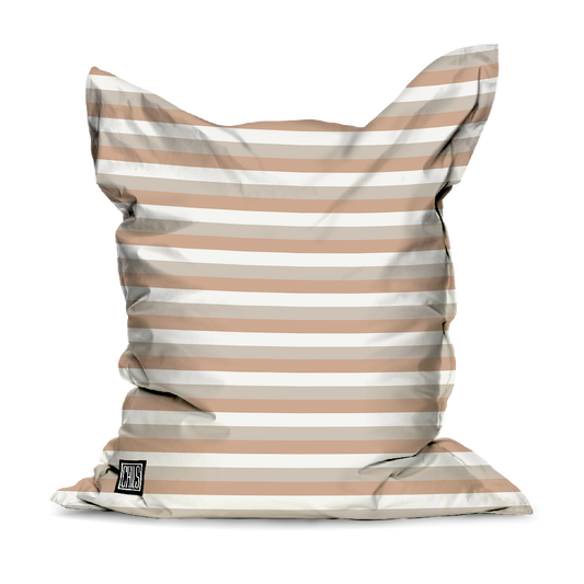 Pouf Géant | Collection Muted Tones | Lignes Verticales Terracotta