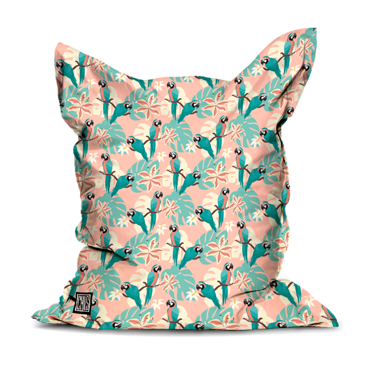 Pouf Géant | Collection Floral | Perroquets Pastel