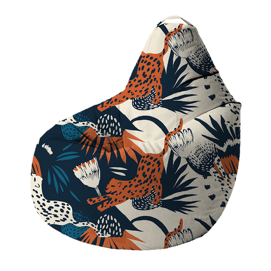 Bean Bag | Collection Floral | Félins Tropicaux