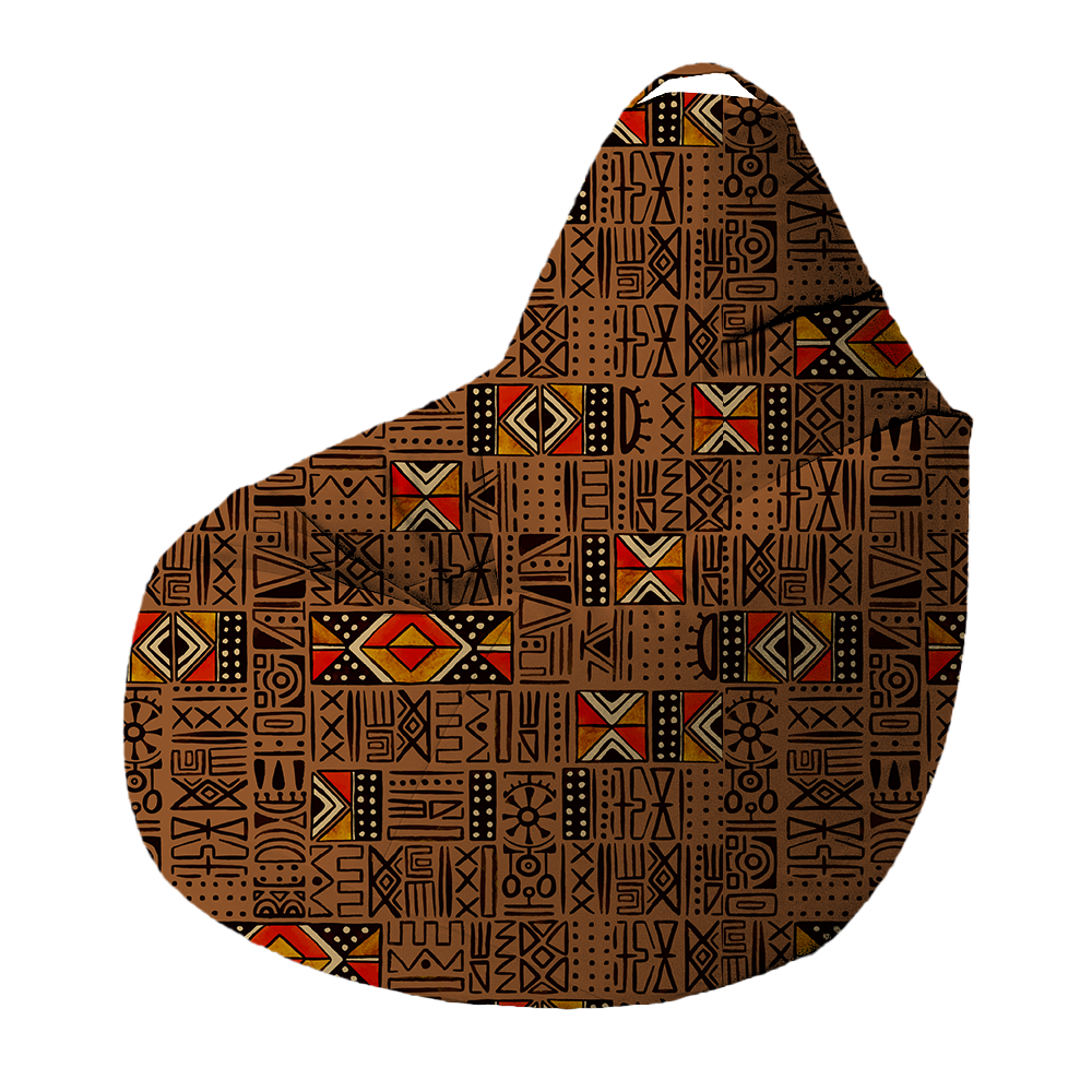 Bean Bag | Collection African Ethnic | Mélange Tribal – Brun & Rouge
