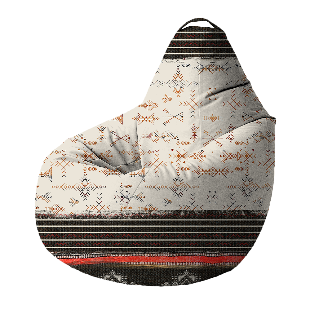 Bean Bag | Collection Berbère | Tatouages Ancestraux – Lignes Verticales