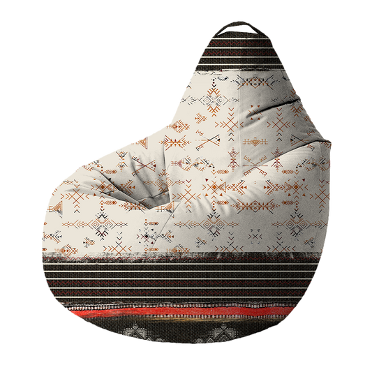 Bean Bag | Collection Berbère | Tatouages Ancestraux – Lignes Verticales