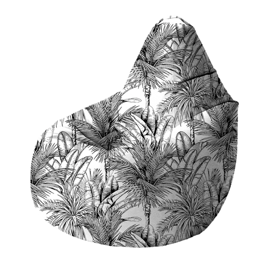 Bean Bag | Collection Tropical Ethnic | Tropiques Luxuriantes – Fond Blanc
