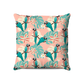 Coussin|  Collection Floral | Perroquets Pastel