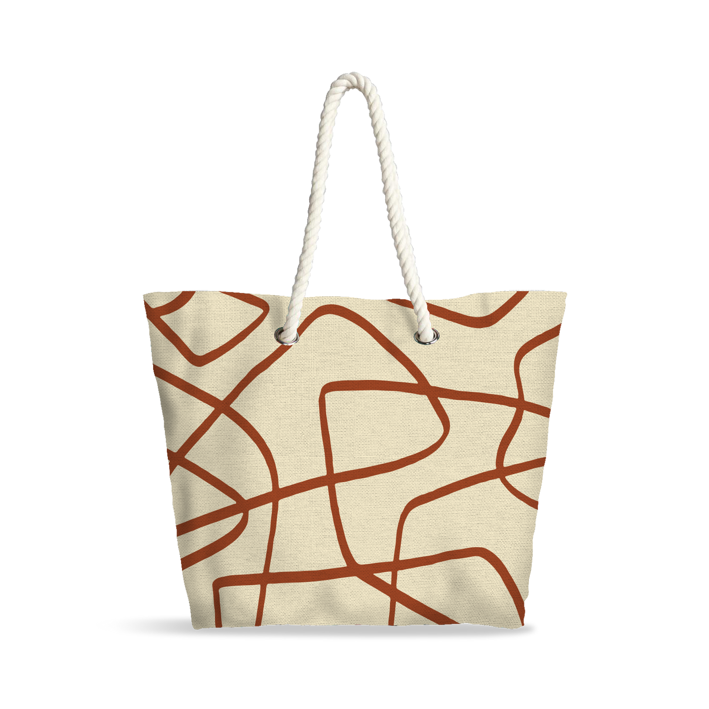 Sac Cabas | Collection Muted Tones | Lignes Libres Rouges