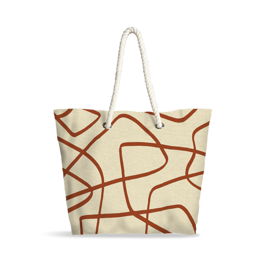 Sac Cabas | Collection Muted Tones | Lignes Libres Rouges