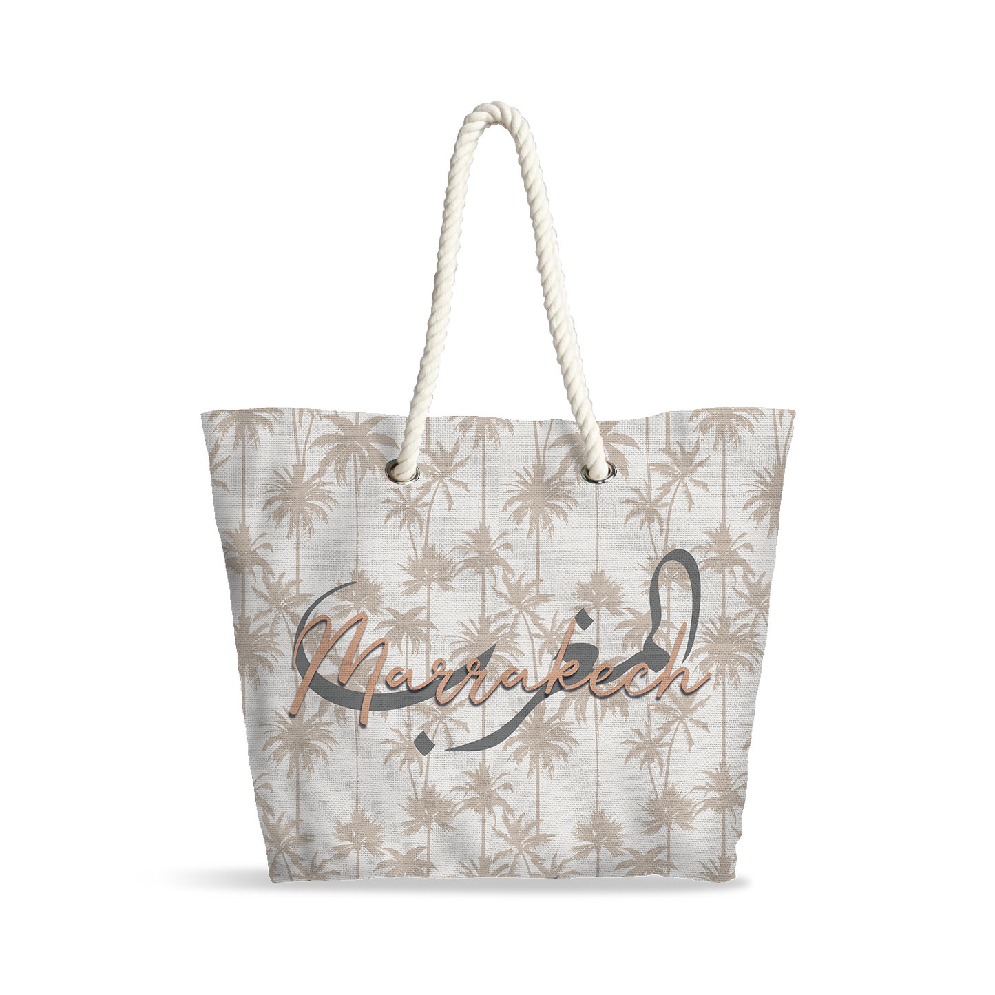 Sac Cabas | Collection Muted Tones | Palmiers Beige – Al-Maghrib Marrakech