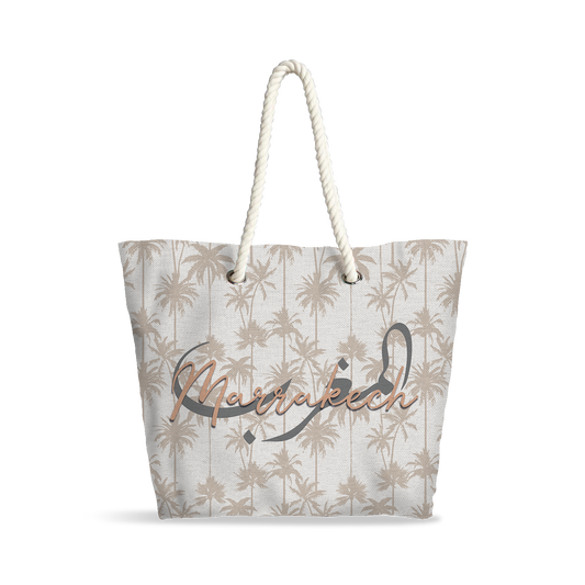 Sac Cabas | Collection Muted Tones | Palmiers Beige – Al-Maghrib Marrakech
