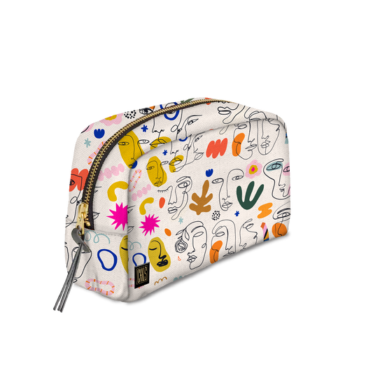 Trousse Classique | Collection One Line | Portraits en Couleurs – Fond Blanc Cassé