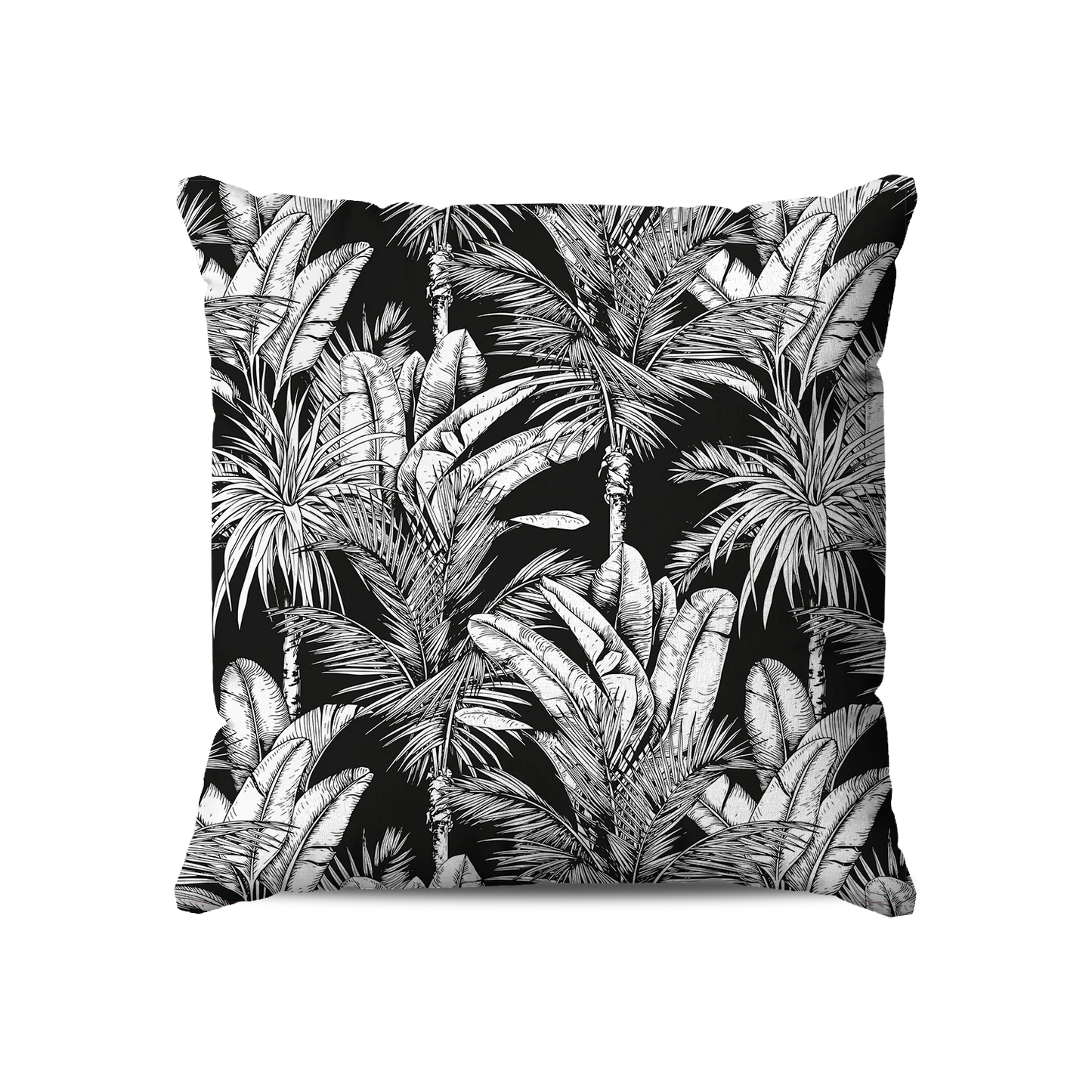 Coussin|  Collection Tropical Ethnic | Tropiques Luxuriantes – Noir Intense