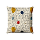 Coussin|  Collection One Line |  Visages Arrondis Abstraits Colorés – Fond Beige