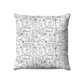 Coussin|  Collection One Line |  Collection One Line | Visages Carrés Abstraits – Noir sur Fond Blanc