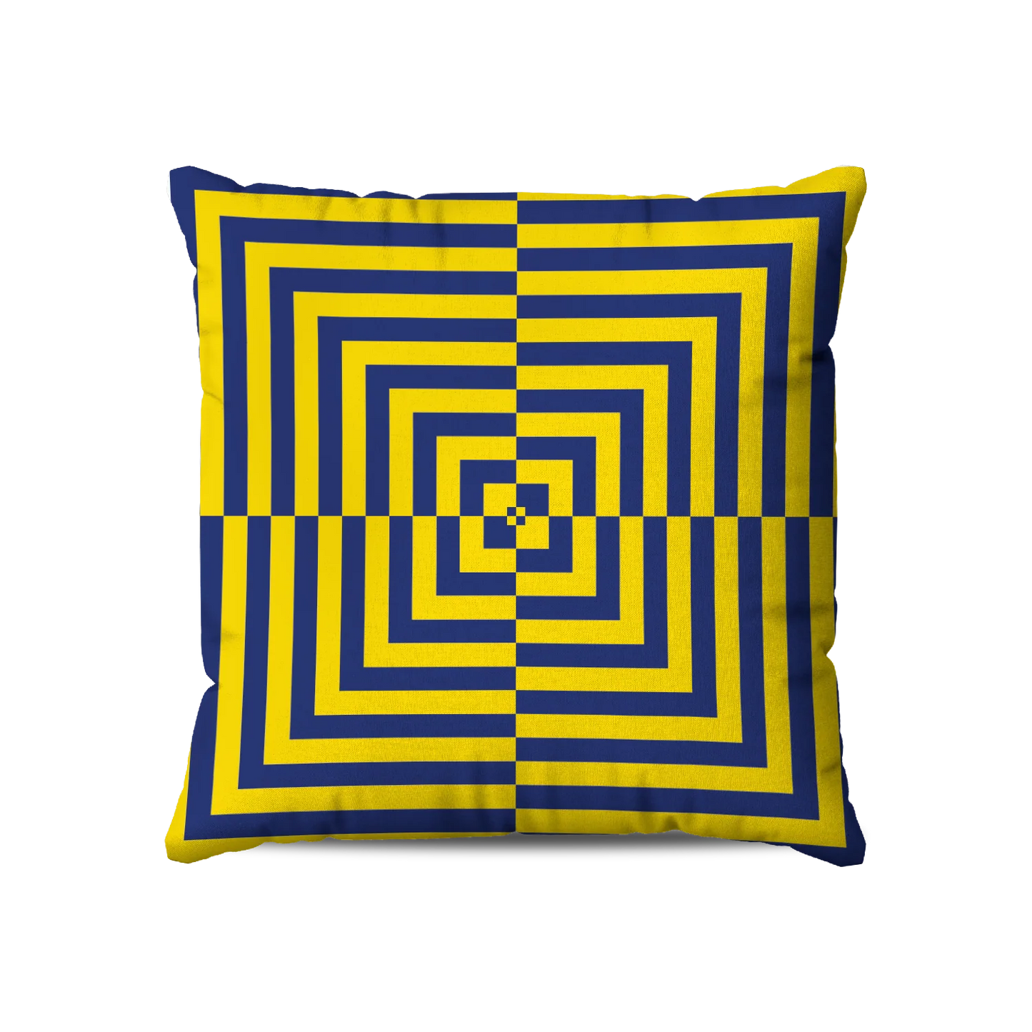 Coussin | Collection Summer Contrast | Spirale Optique – Marine & Soleil
