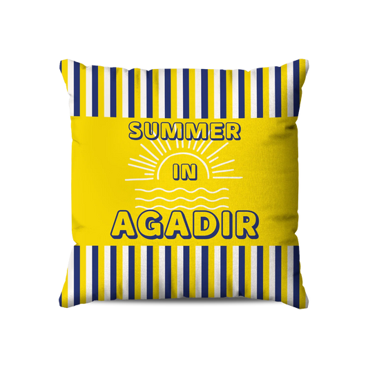 Coussin | Collection Summer Contrast | Summer in Agadir – Rayures Marine & Soleil