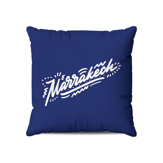 Coussin | Collection Summer Contrast | Marrakech Script – Bleu Royal