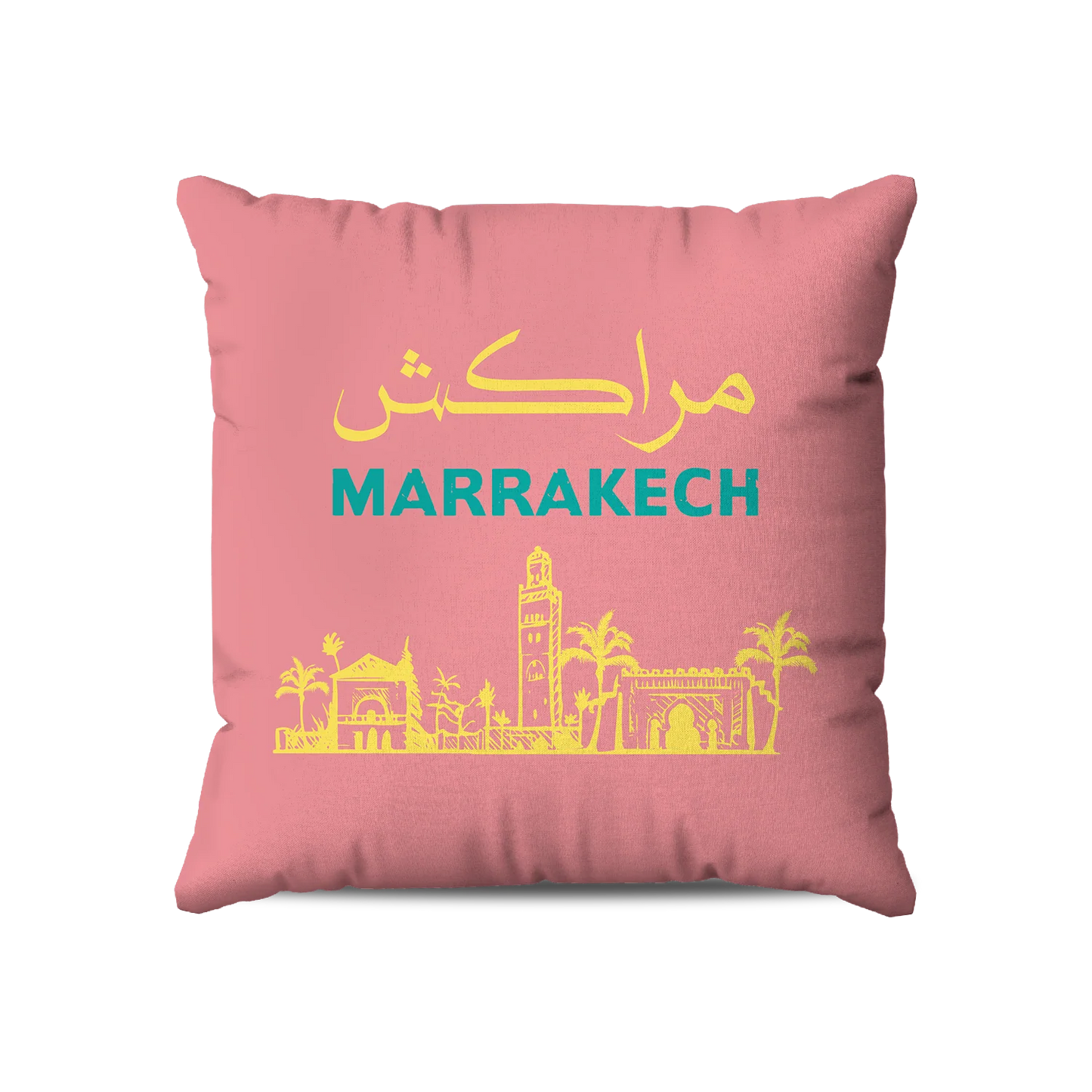 Coussin | Collection Summer Contrast | Marrakech Skyline – Rose & Émeraude