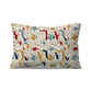 Coussin|  Collection One Line |  Visages Carrés Abstraits Colorés – Fond Beige