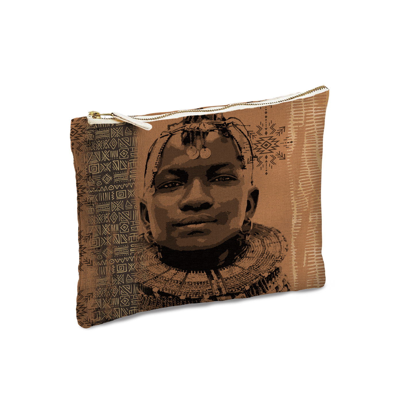 Pochette & Mini-Pochette | Collection African Ethnic | Noble Guerrier – Sépia