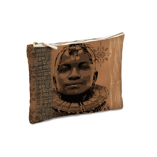 Pochette & Mini-Pochette | Collection African Ethnic | Noble Guerrier – Sépia