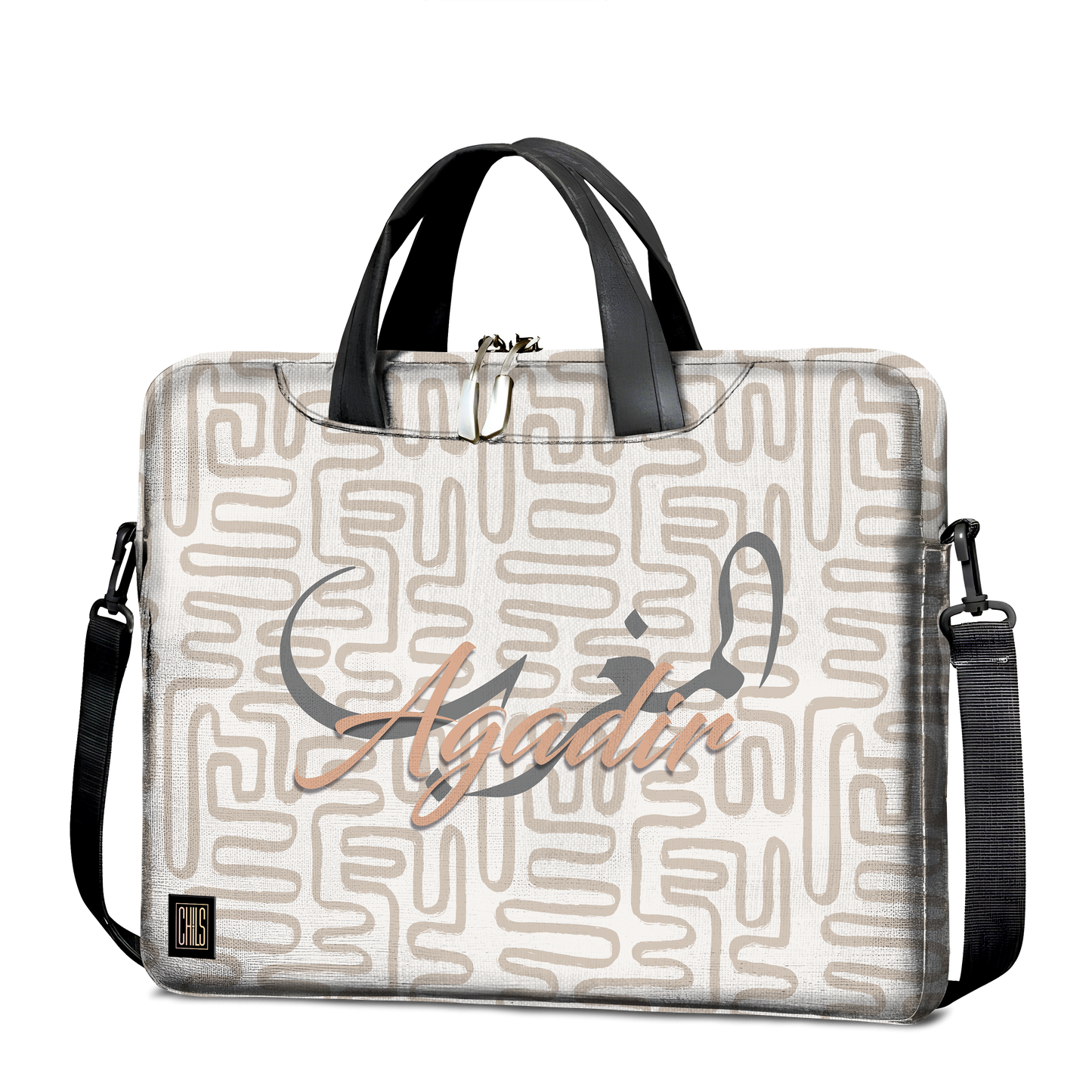 Sac à Bandoulière | Collection Muted Tones | Lignes Abstraites – Almaghrib Agadir
