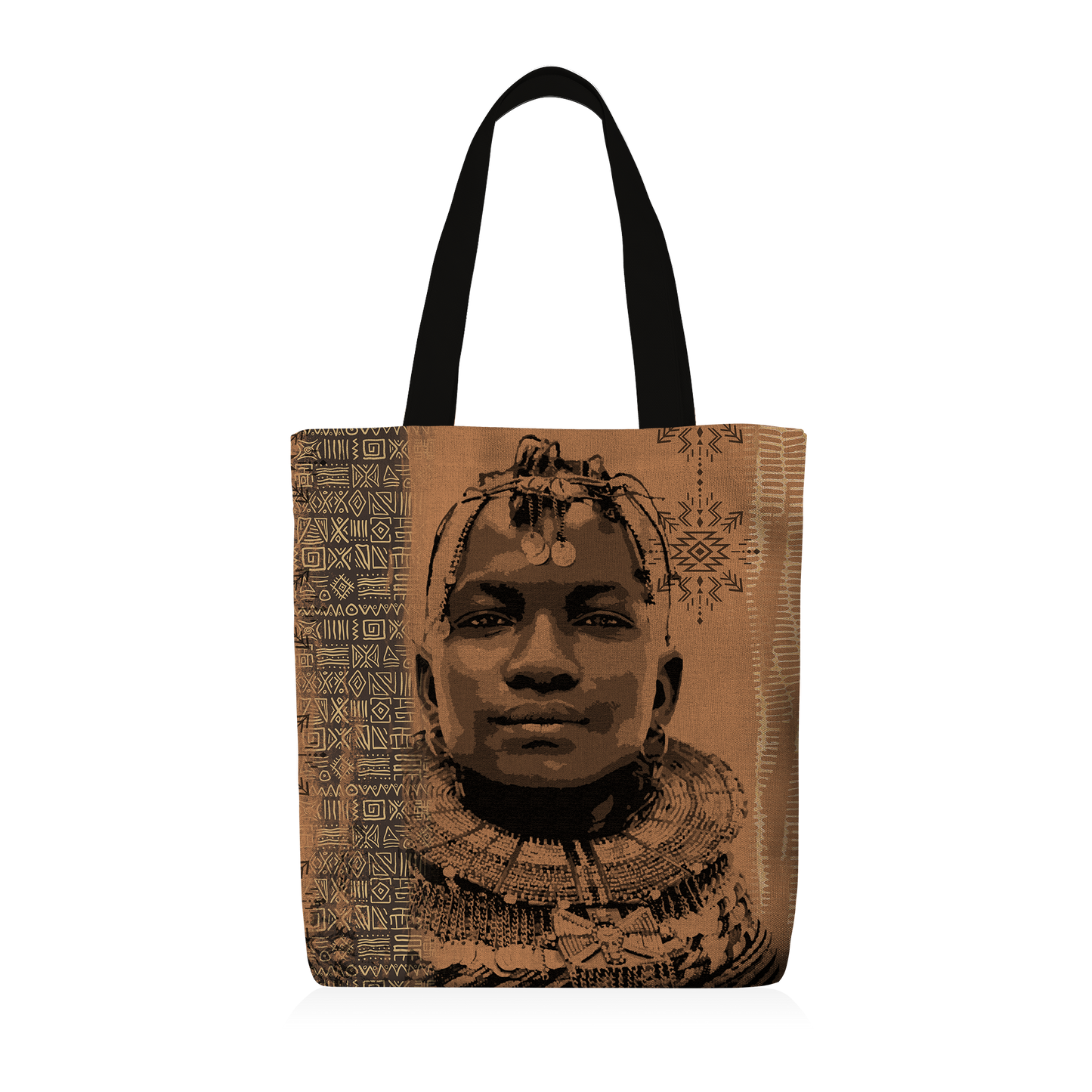 Tote Bag | Collection African Ethnic | Noble Guerrier – Sépia