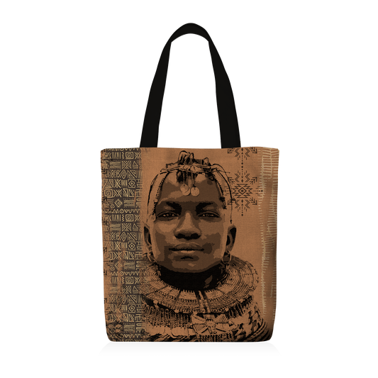 Tote Bag | Collection African Ethnic | Noble Guerrier – Sépia