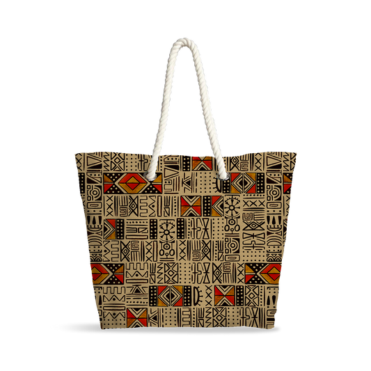 Sac Cabas | Collection African Ethnic | Mélange Tribal – Beige