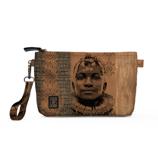 Trousse Vanity | Collection African Ethnic | Noble Guerrier – Sépia