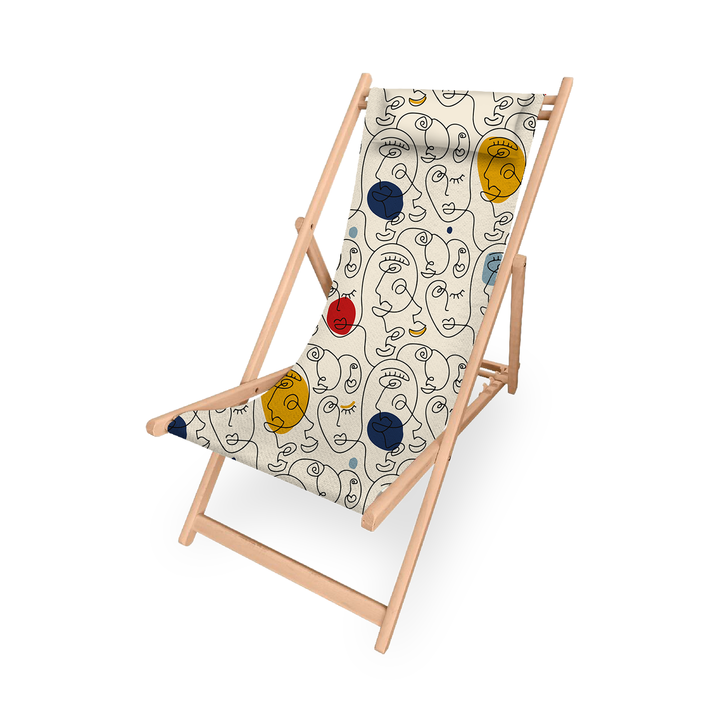 Chilienne | Collection One Line | Visages Arrondis Abstraits Coloré – Fond Beige