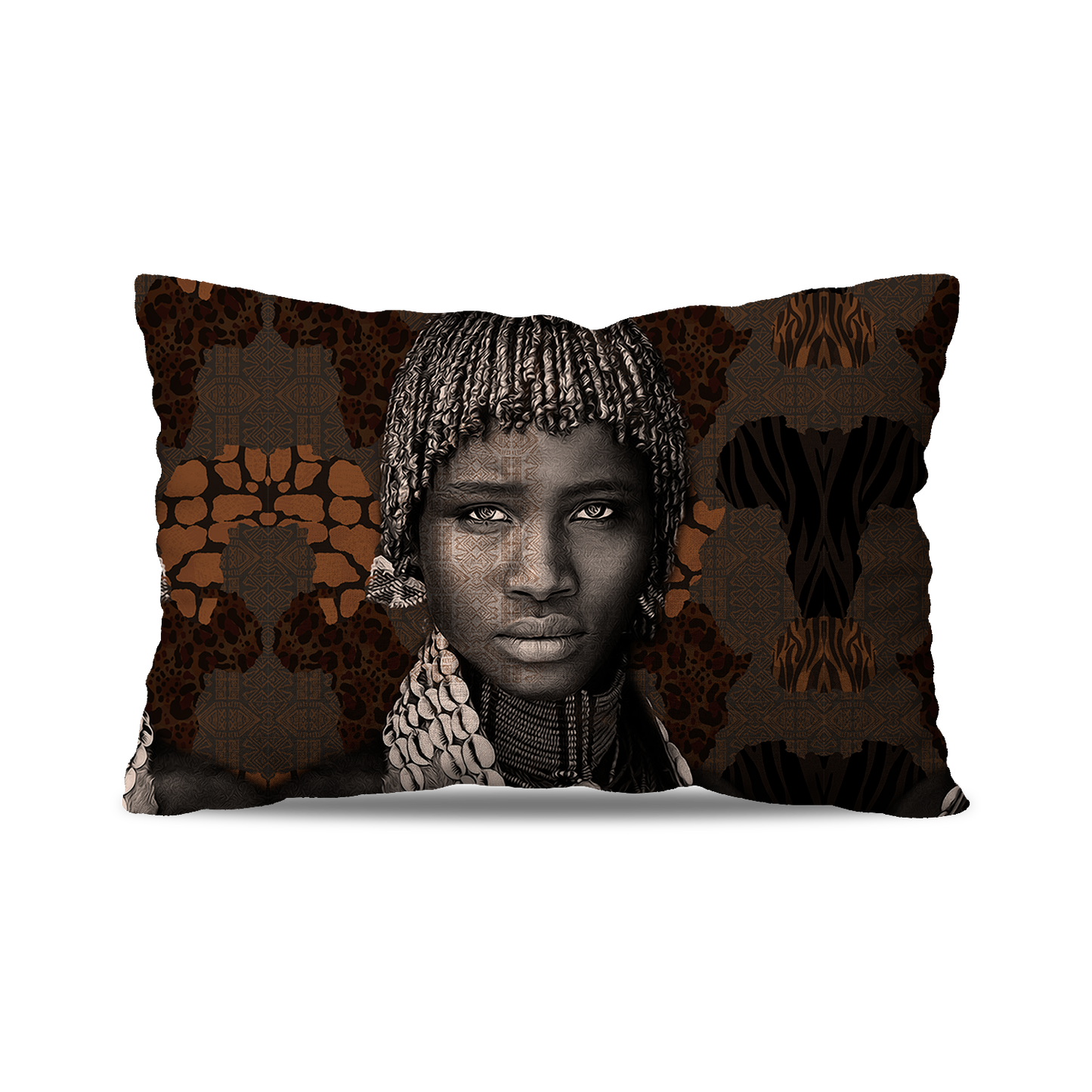 Coussin Rectangle | Collection African Ethnic | La Reine Peule – Profil