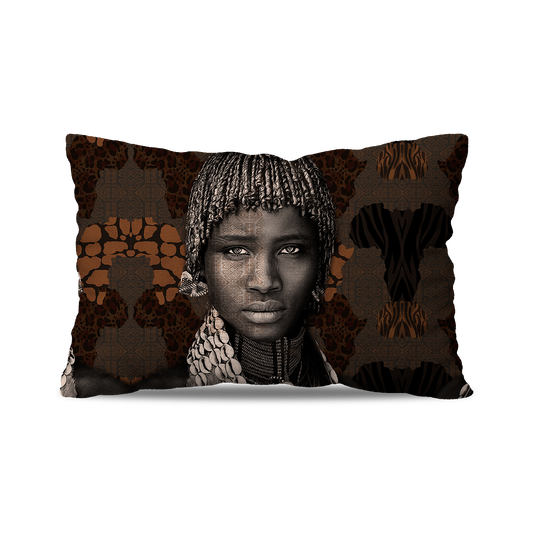 Coussin Rectangle | Collection African Ethnic | La Reine Peule – Profil