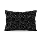 Coussin|  Collection One Line |  Collection One Line | Visages Carrés Abstraits – Blanc sur Fond Noir