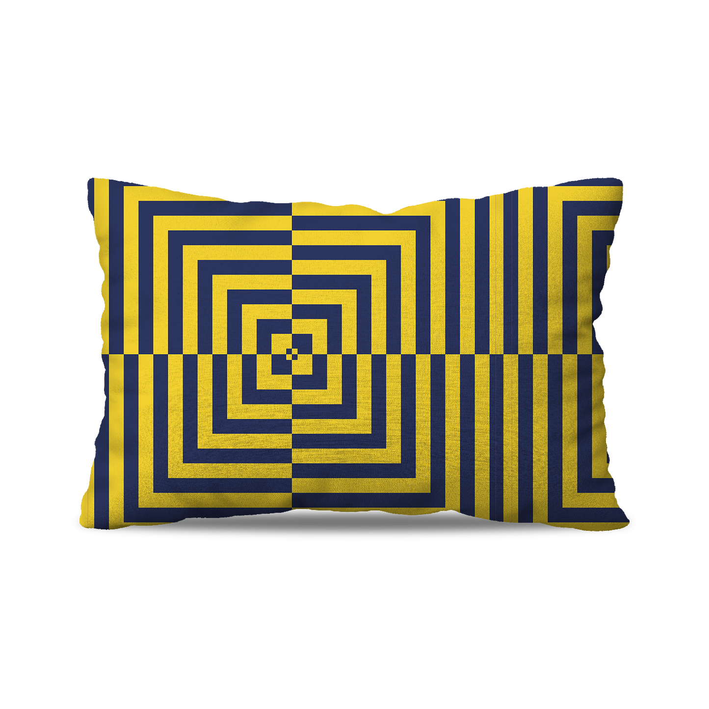 Coussin | Collection Summer Contrast | Spirale Optique – Marine & Soleil
