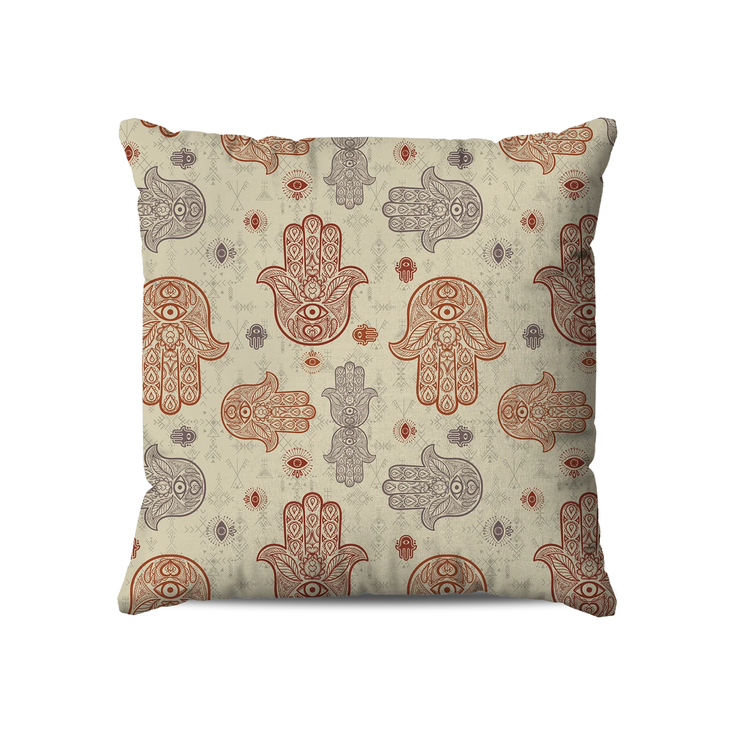 Coussin | Collection Berbère | Khmissa – Ombre Sacrée – Rouge & Lavande
