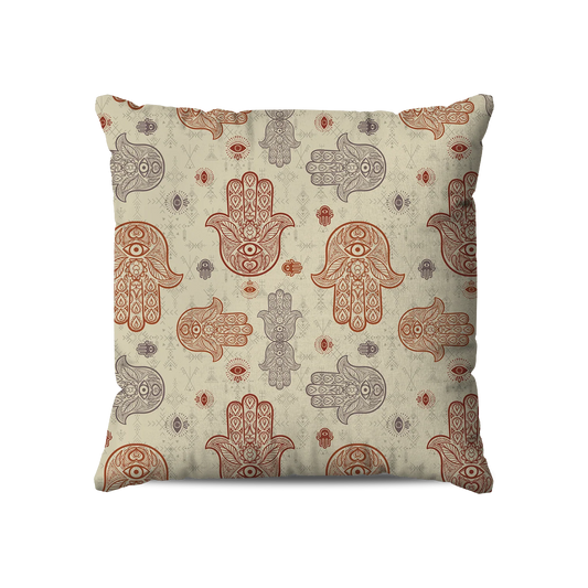 Coussin | Collection Berbère | Khmissa – Ombre Sacrée – Rouge & Lavande