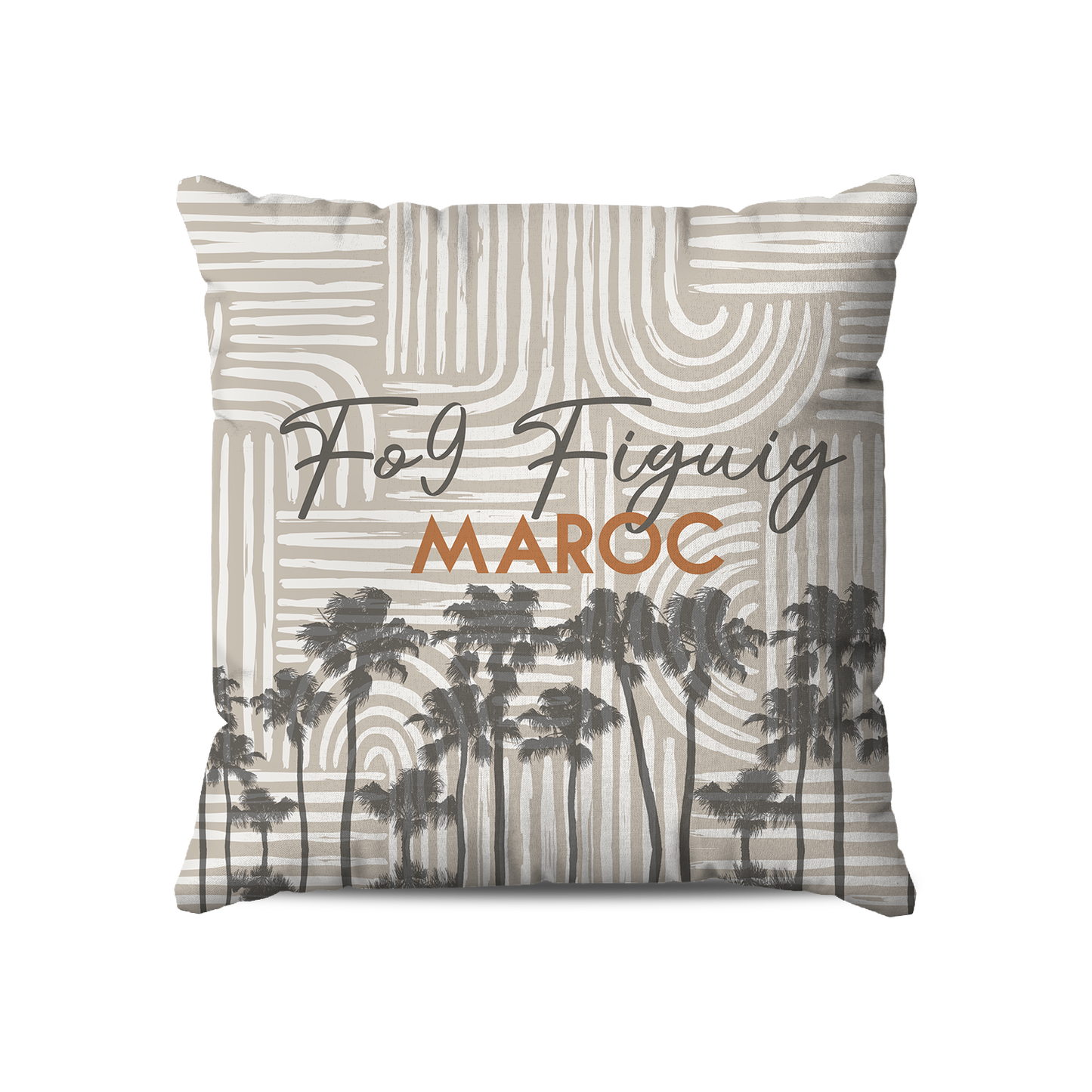 Coussin Carré | Collection Muted Tones | Courbes Subtiles – Fo9 Figuig