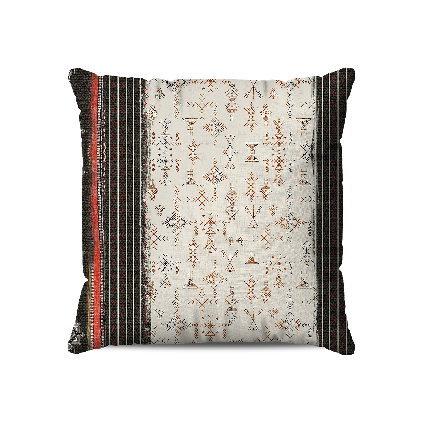 Coussin | Collection Berbère | Tatouages Ancestraux – Lignes Verticales