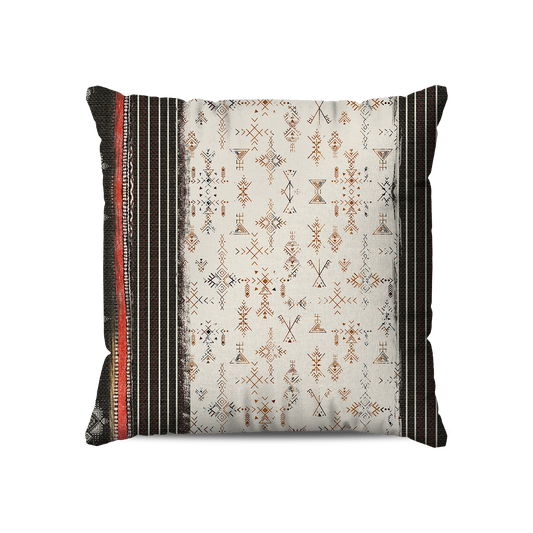 Coussin | Collection Berbère | Tatouages Ancestraux – Lignes Verticales