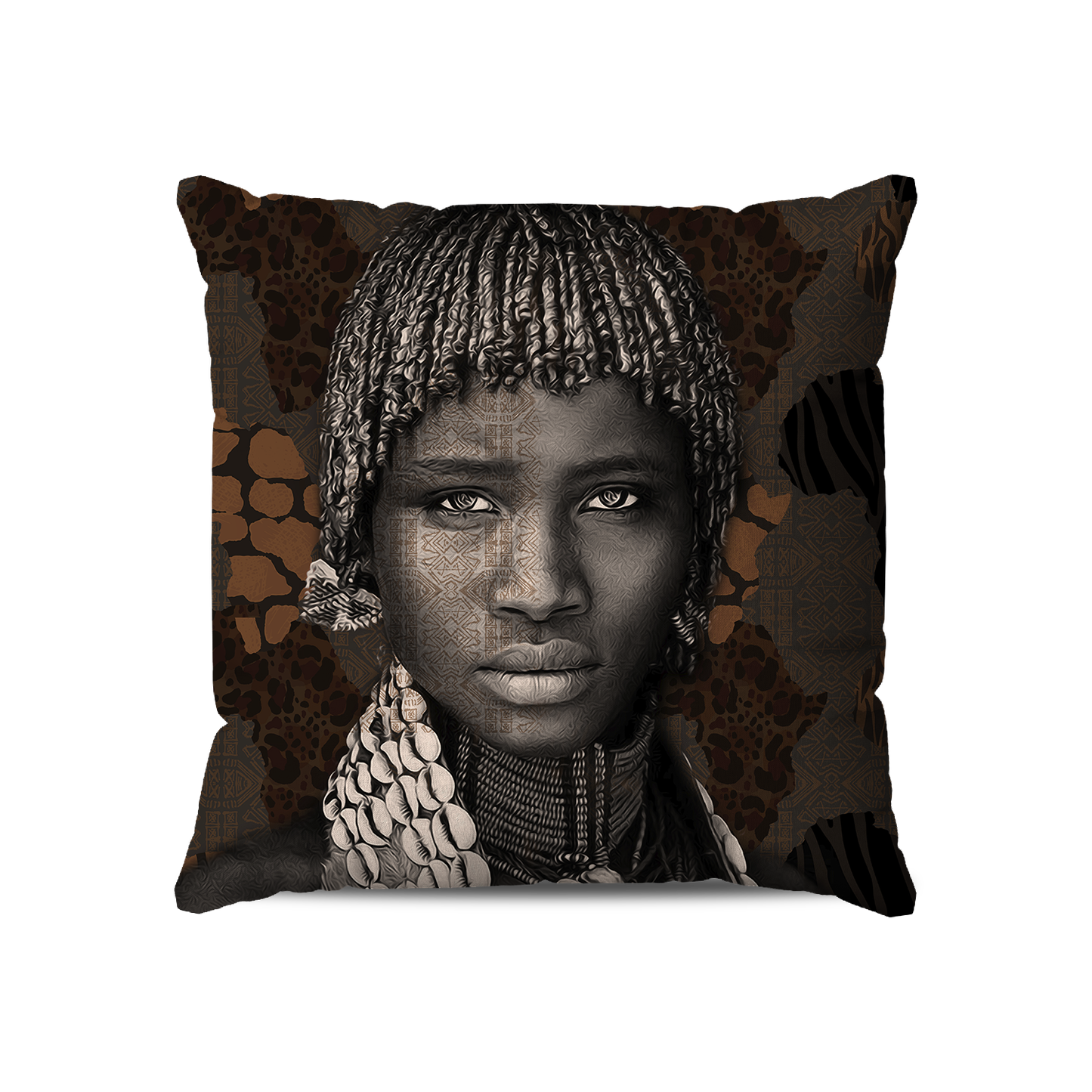 Coussin| Collection African Ethnic | La Reine Peule – Profil