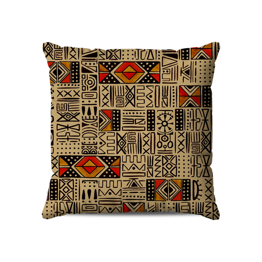 Coussin| Collection African Ethnic | Mélange Tribal – Beige