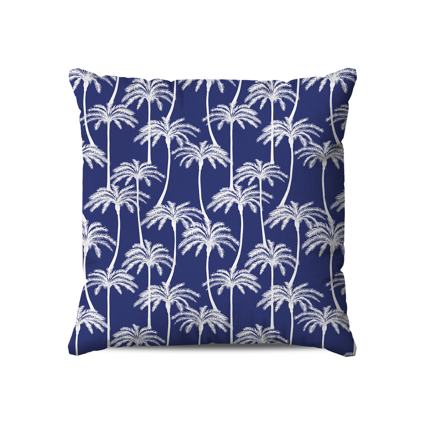 Coussin | Collection Summer Contrast | Palmiers Blancs - Fond Bleu