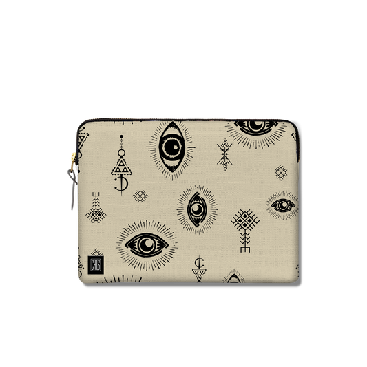 Housse Ordinateur & Tablette | Collection Berbère | Ayn El Qamar – Noir & Beige