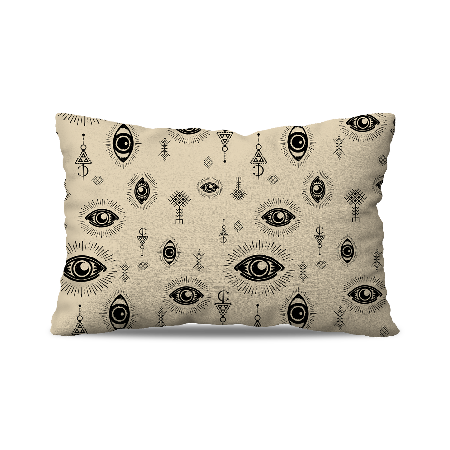Coussin Rectangle | Collection Berbère | Ayn El Qamar – Noir & Beige