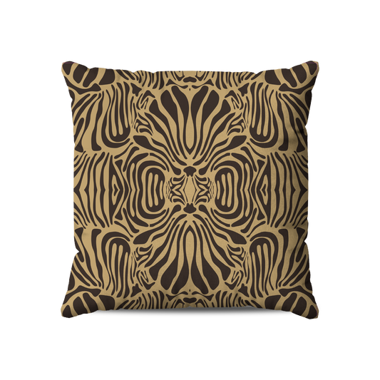 Coussin | Collection African Ethnic | "Feuilles Abyssales"